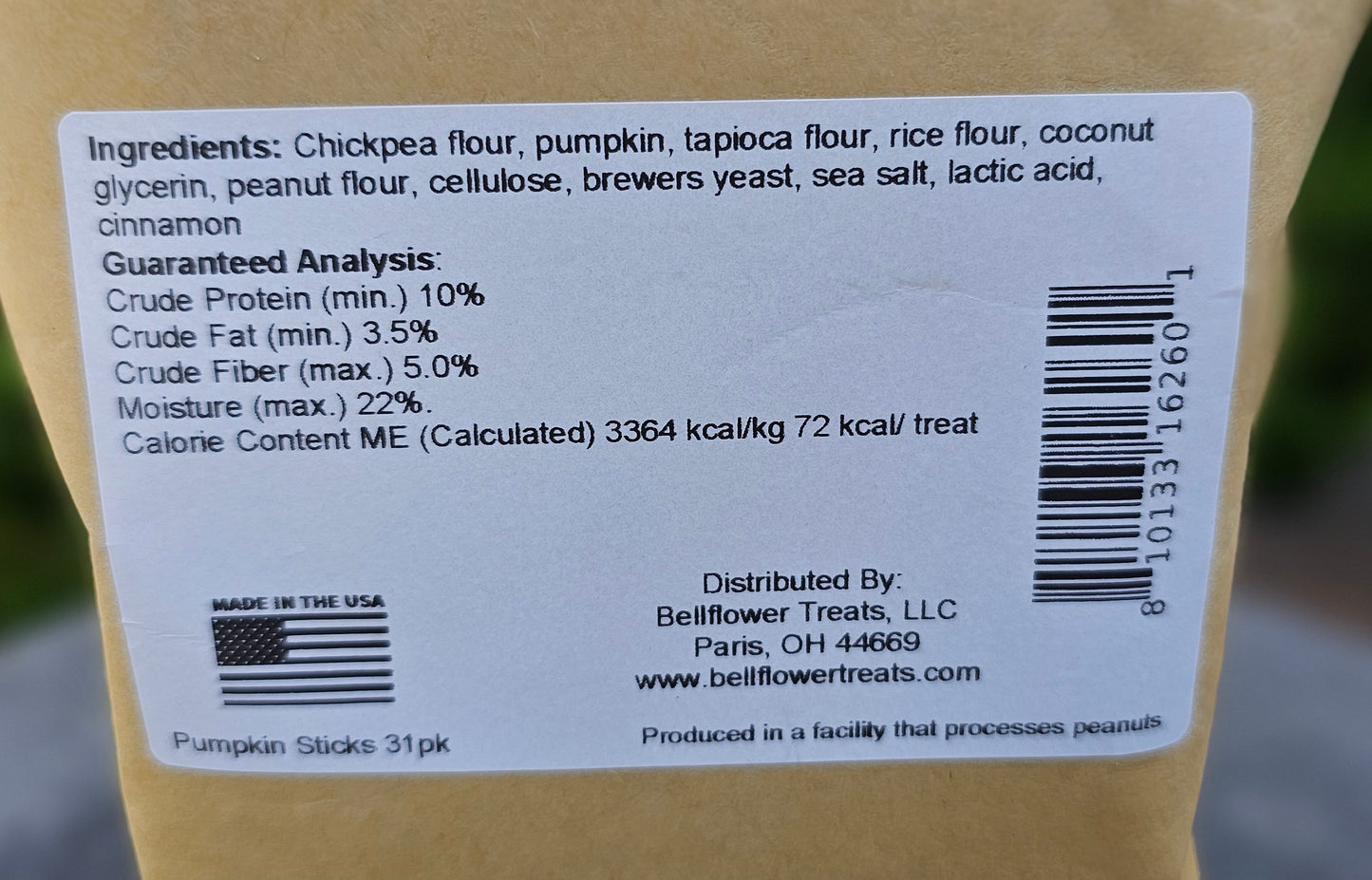 Dog. Pumpkin Sticks, Naturally Delicious & Aromatic 31pk