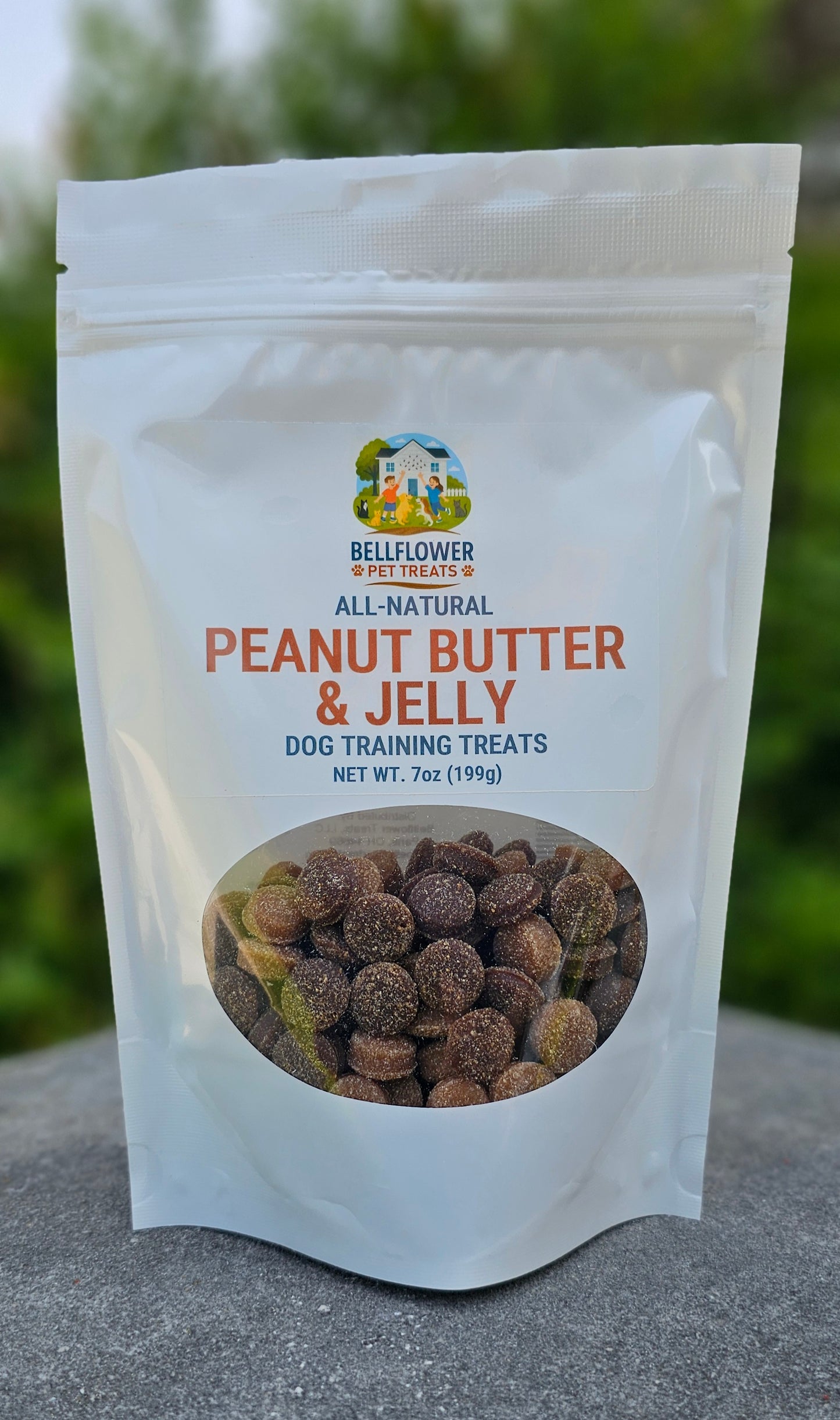 Dog. Peanut Butter & Jelly Training Treats 7oz bag