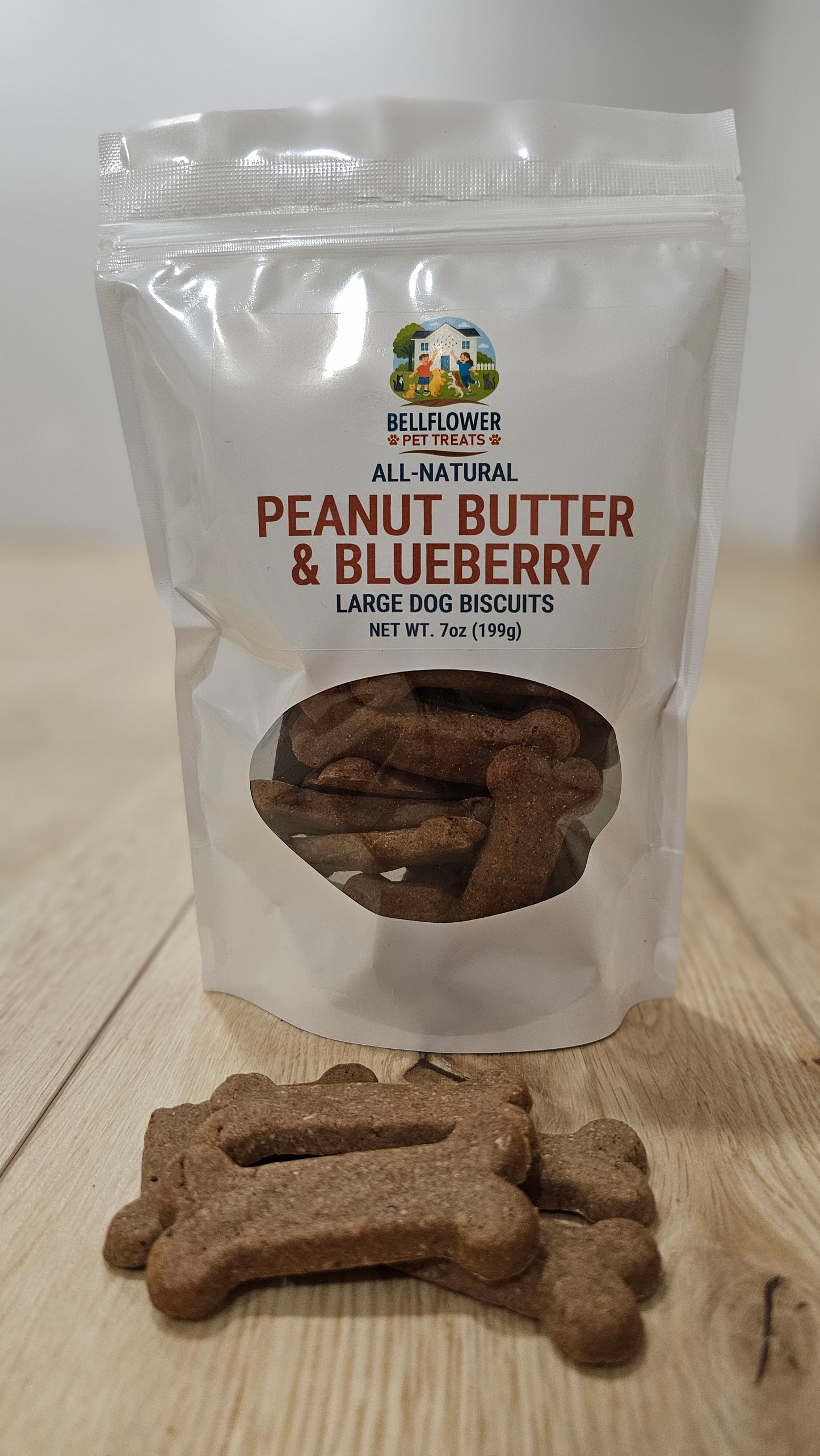 Dog. Peanut Butter & Blueberry Biscuits Large Dog 7oz bag