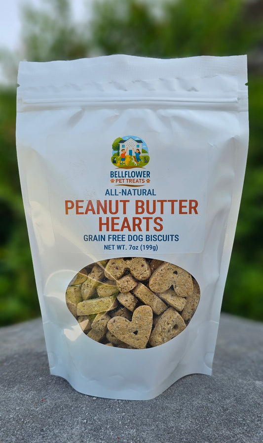 Dog. Peanut Butter Hearts, Grain Free 7oz bag