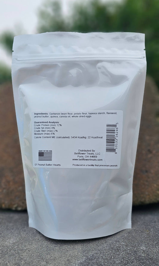 Dog. Peanut Butter Hearts, Grain Free 7oz bag
