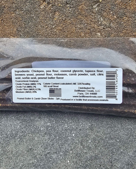 Dog. Peanut Butter & Carob Chew Sticks 2 Pk
