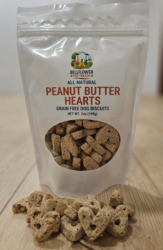 Dog. Peanut Butter Hearts, Grain Free 7oz bag