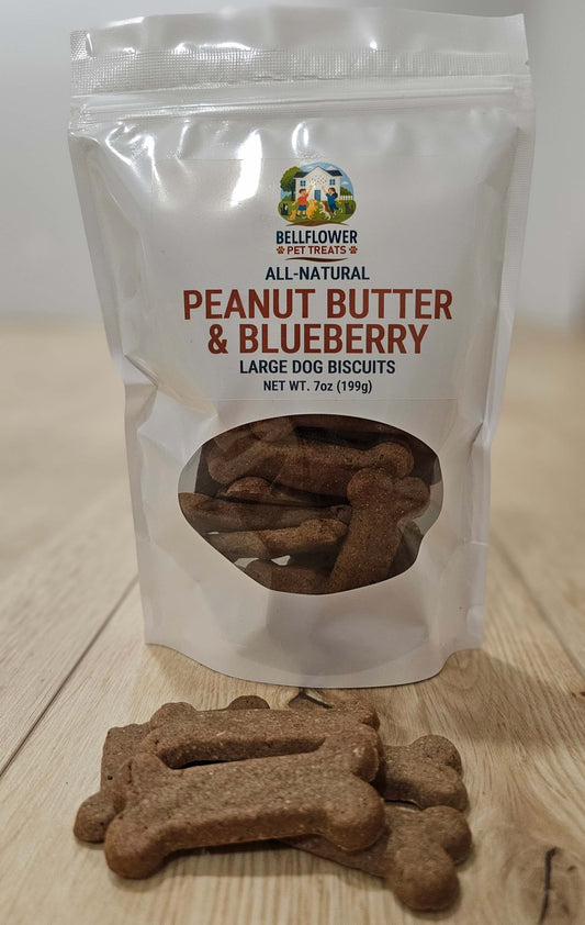 Dog. Peanut Butter & Blueberry Biscuits Large Dog 7oz bag