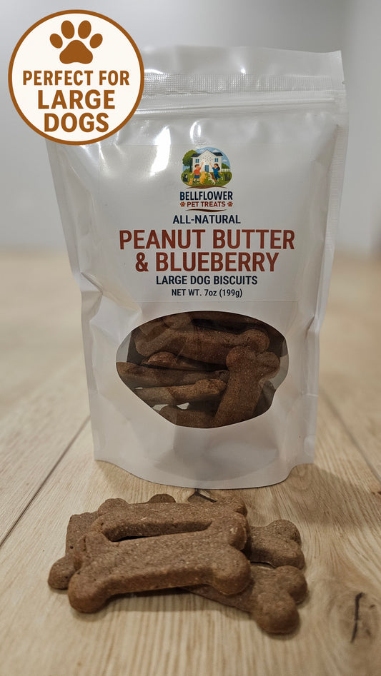 Dog. Peanut Butter & Blueberry Biscuits Large Dog 7oz bag